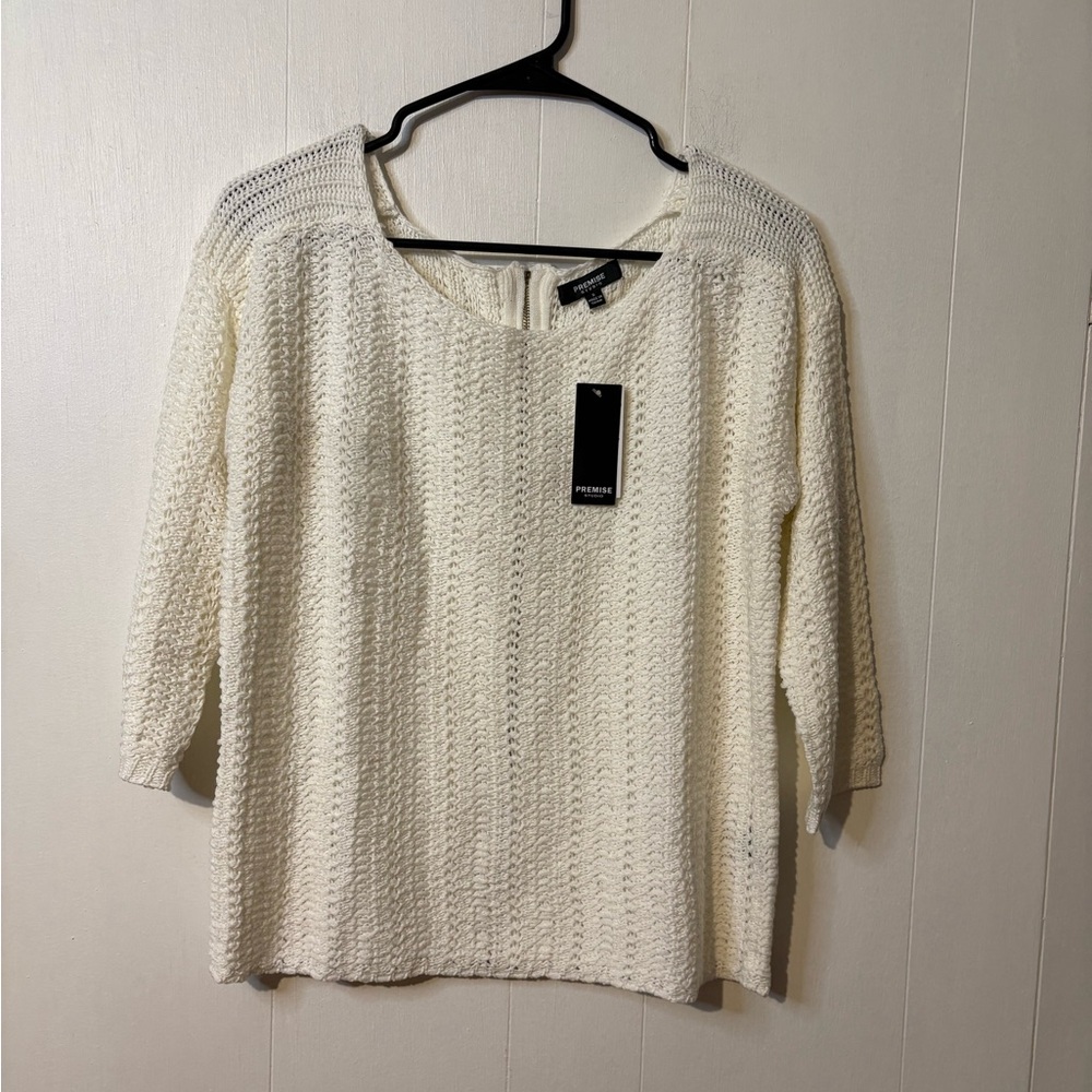 Premise Women's Ivory Textured Sweater